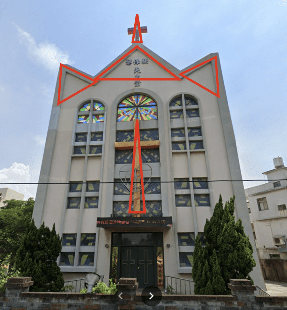 廟宇風水煞氣：宗教建築屋頂之尖角裝飾物正對陽宅。